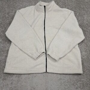 Consensus Sportswear Mens XL Full‎ Zip Fleece Jacket Cream Mock Neck RN 70246
